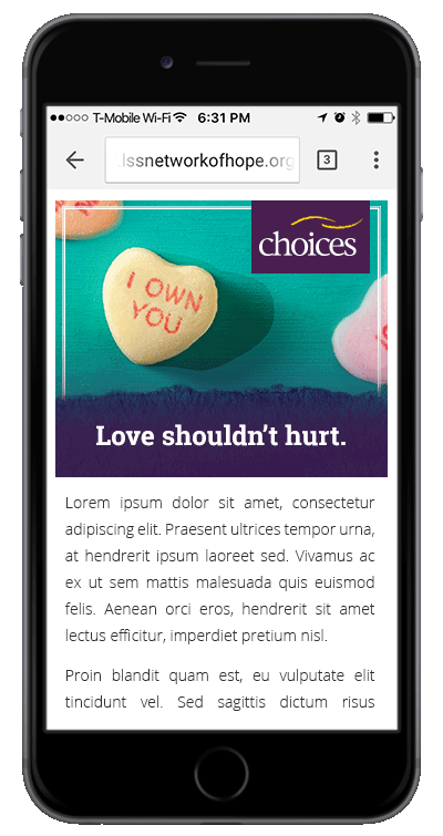 Series of animated banner ads for domestic violence awareness campaign / LSS CHOICES / 2017
