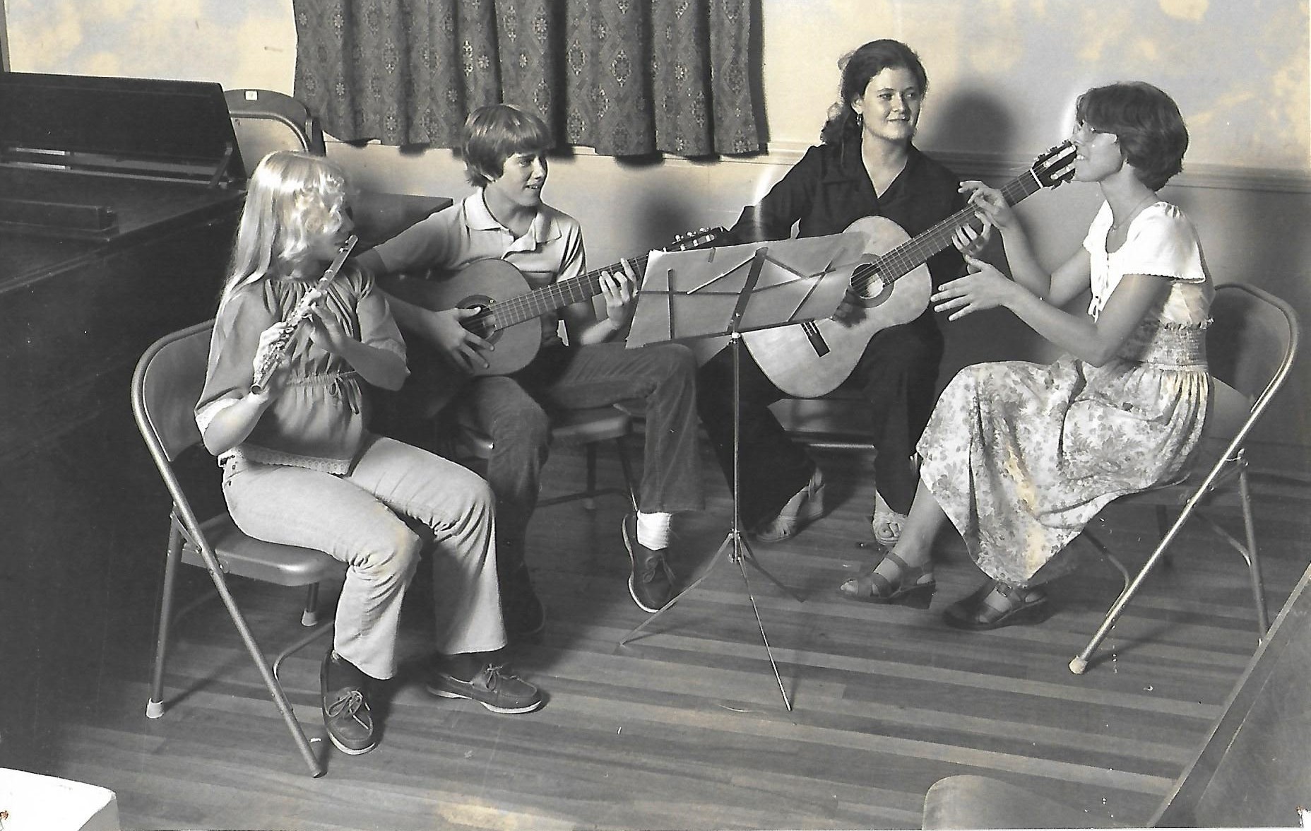 The Two Maples, Musicians: (Left to Right) Christine Bills, Robert Bills, Anne O'Conner, Mary Stoops (Music Director)