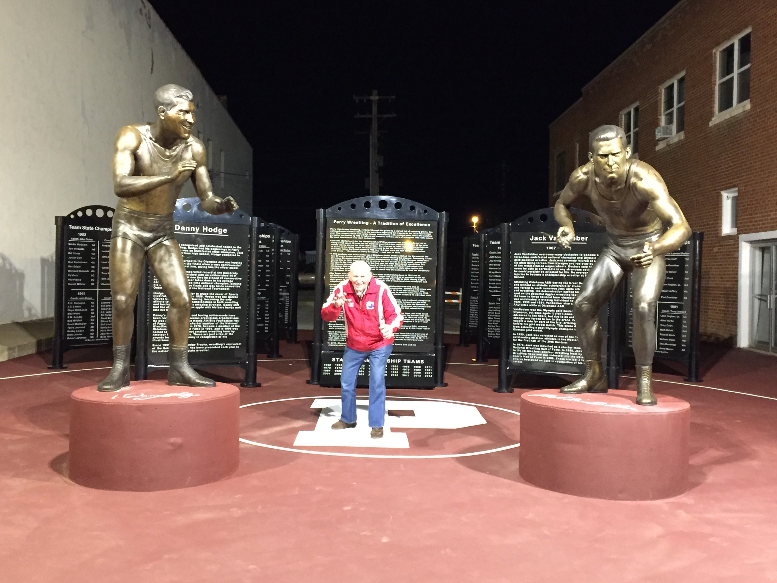 Danny Hodge at the Perry Wrestling Monument Park
