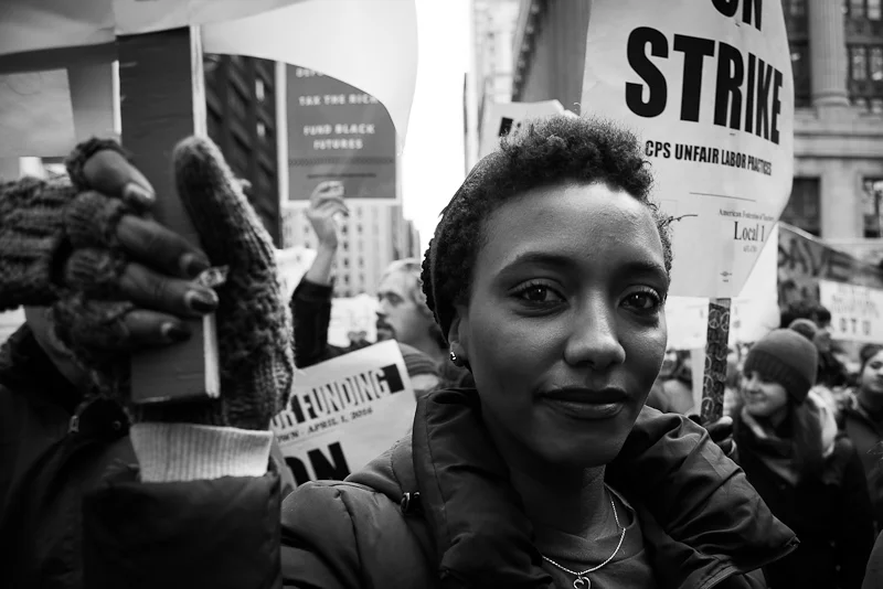 Teachers on strike, Chicago, 2016.