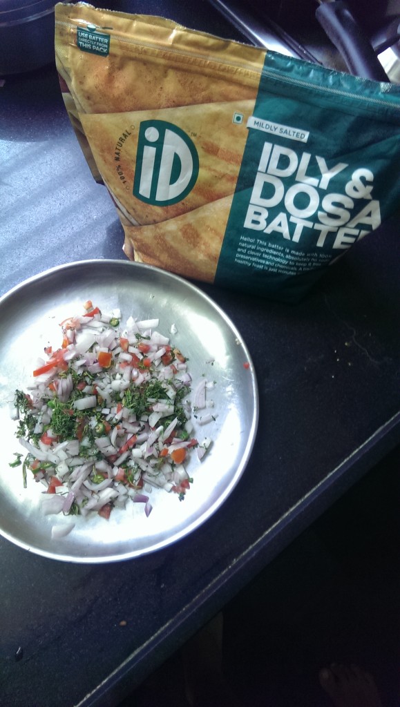 Dosa Batter with the Uttapam toppings