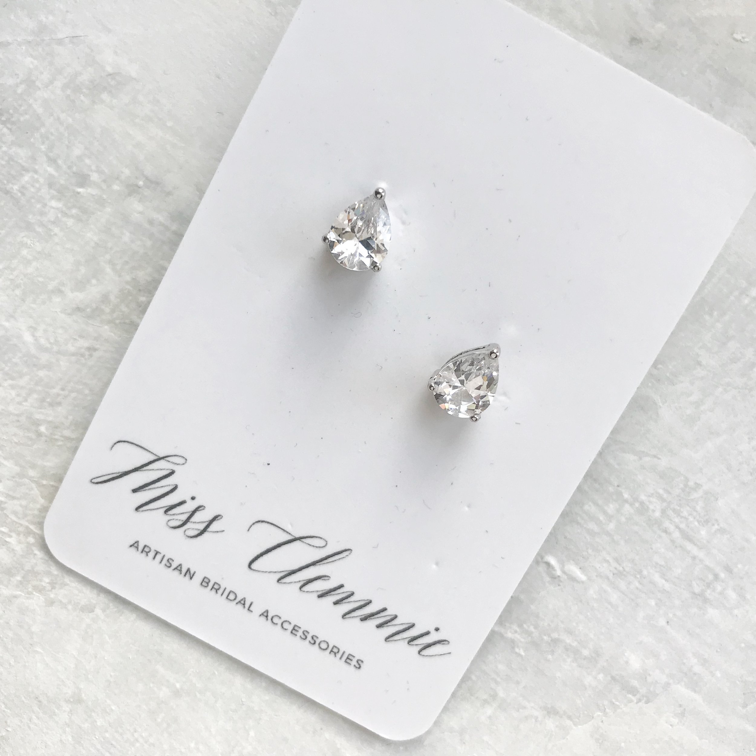 Pear Earrings - Crystal Wedding Earrings, Bridal Earrings, Wedding Jewellery