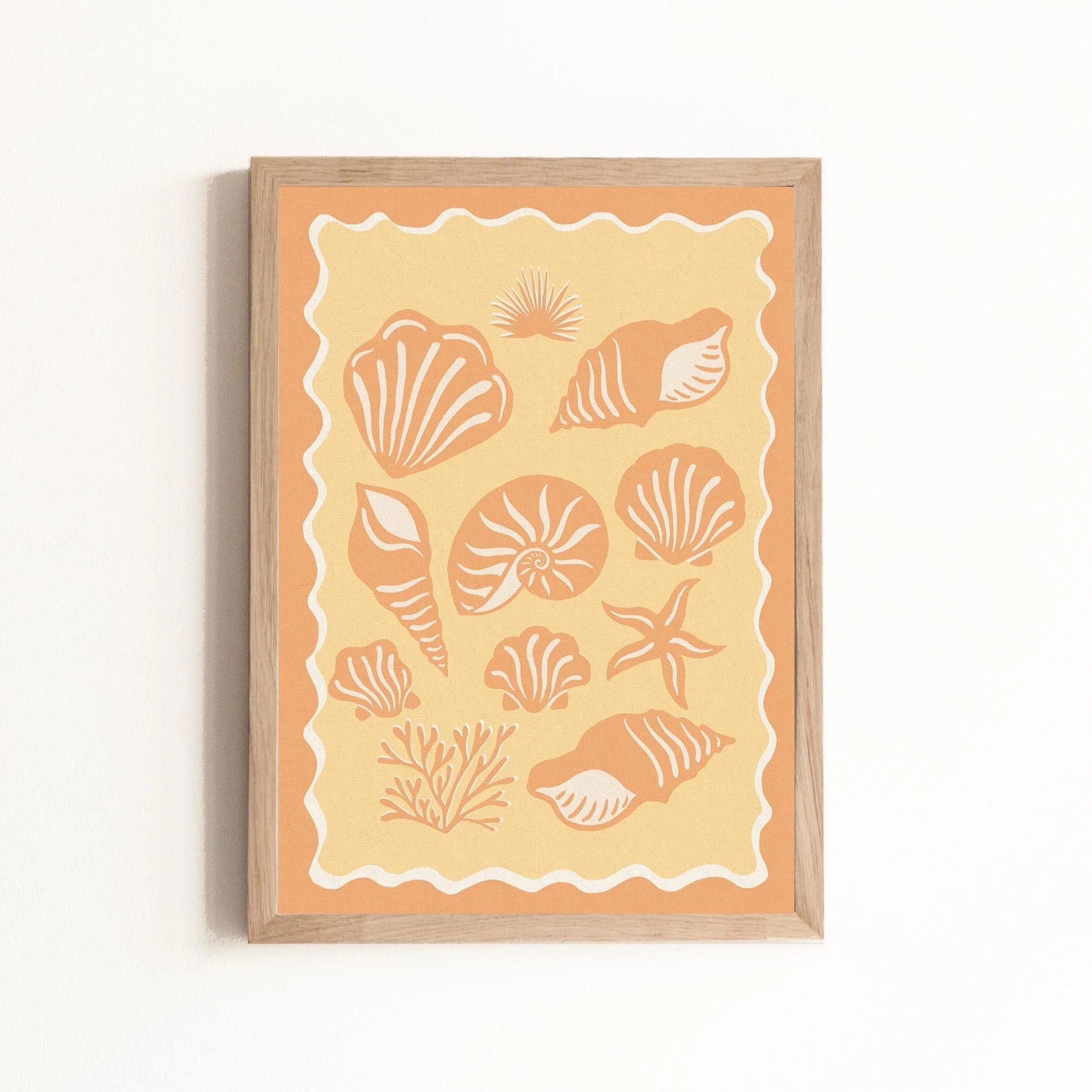 Seashells Print in Orange