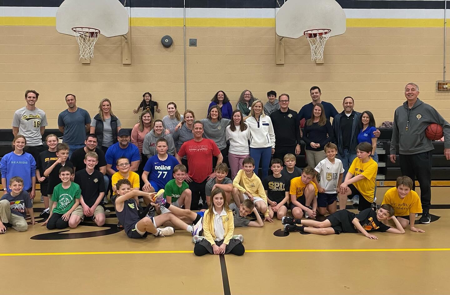 The fifth and sixth grade boys basketball team ended their season with some awesome parent/player games! Great coaches&hellip;great players&hellip;great parent support&hellip;great fun! 🖤🏀💛