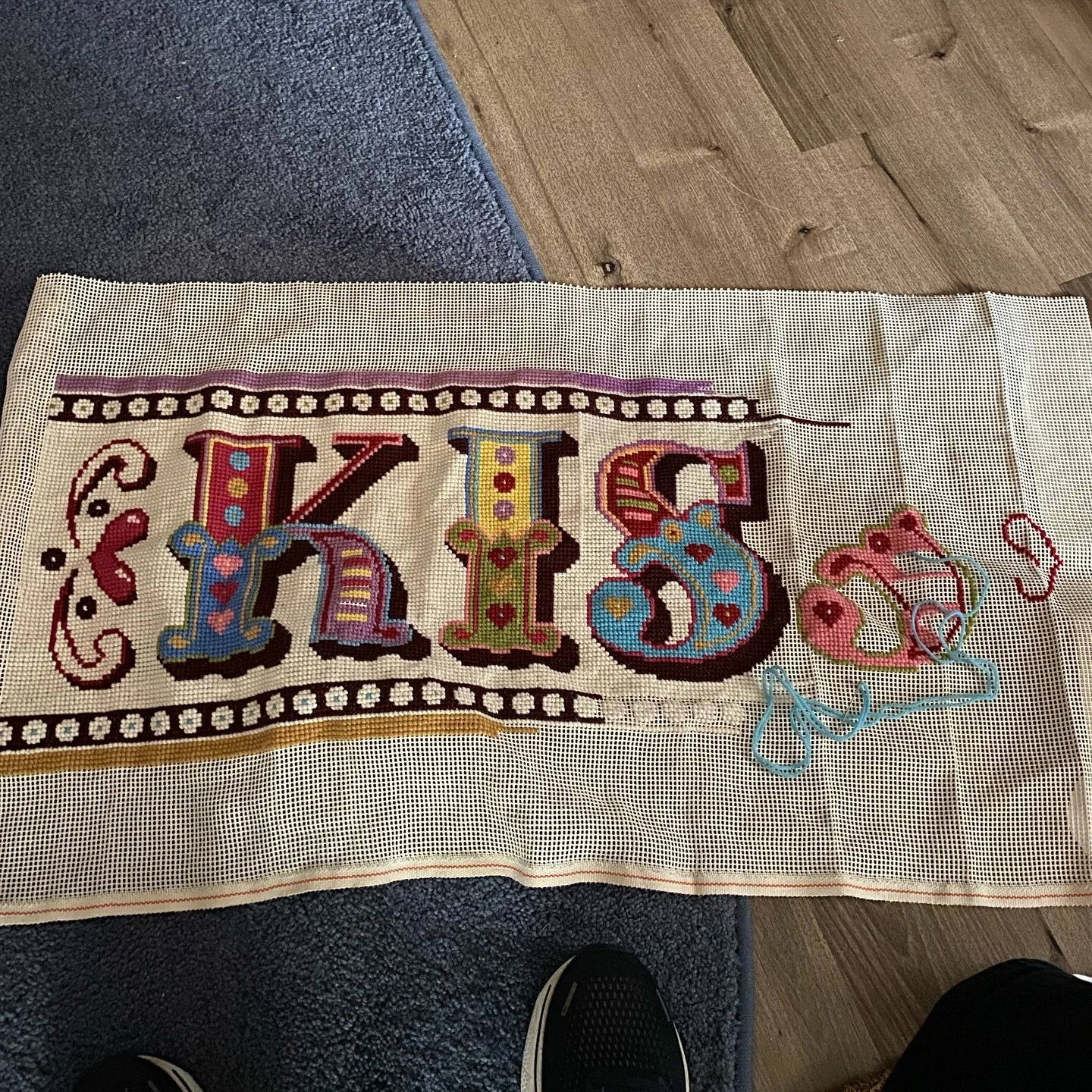 Trying to finish this by Thanksgiving. #crossstitch #embroidery #stitching #portablestitching