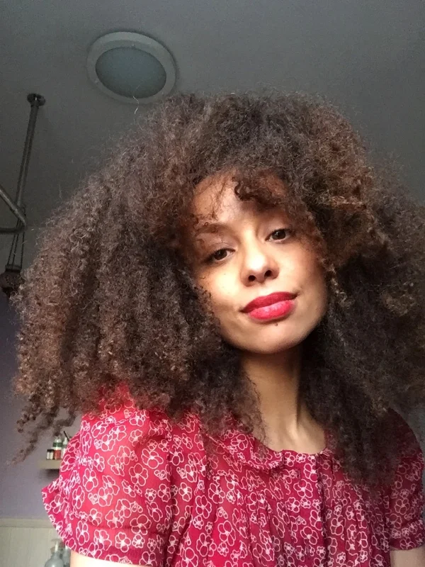 here i am with some smoothie on my face on wash day and i'm learning to be ok with it