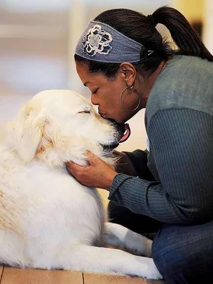 Tender Oprah + pooch! 💕🐾