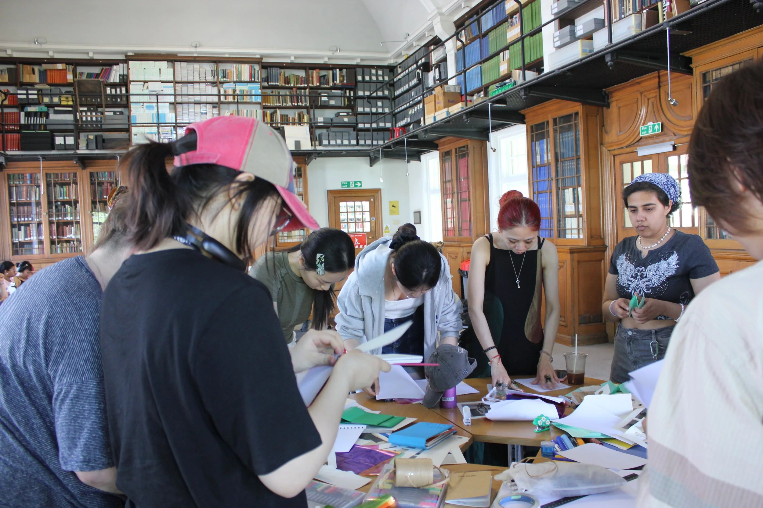 some attendees making sketchbooks + project-ing