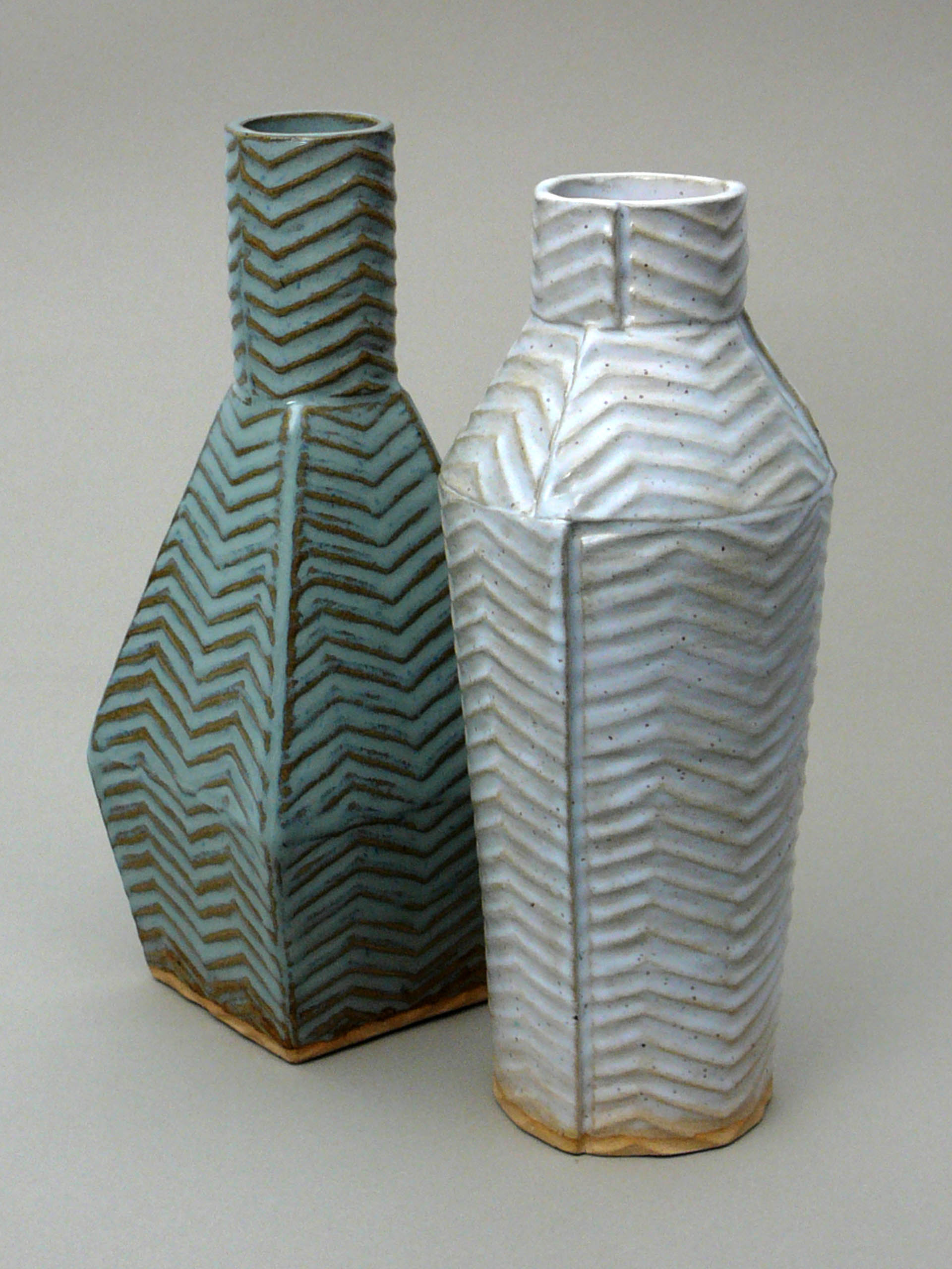 Square Vase and Panel Vase