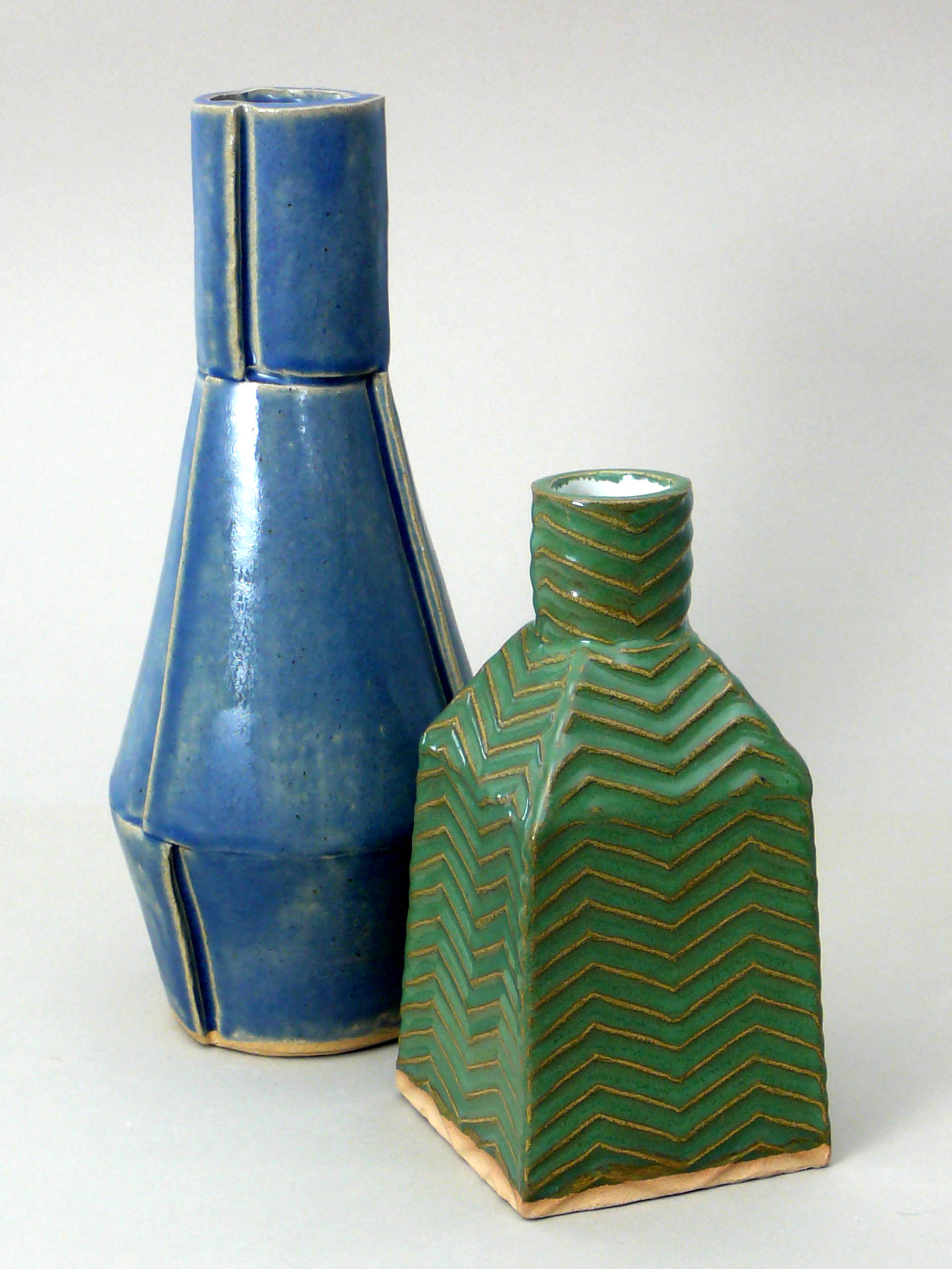 Panel Vase and Square Vase