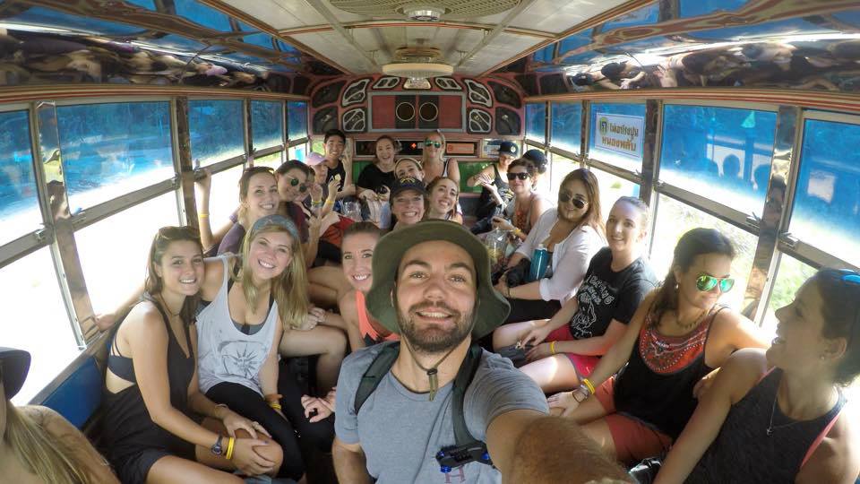 Yellow Group on a songthaew