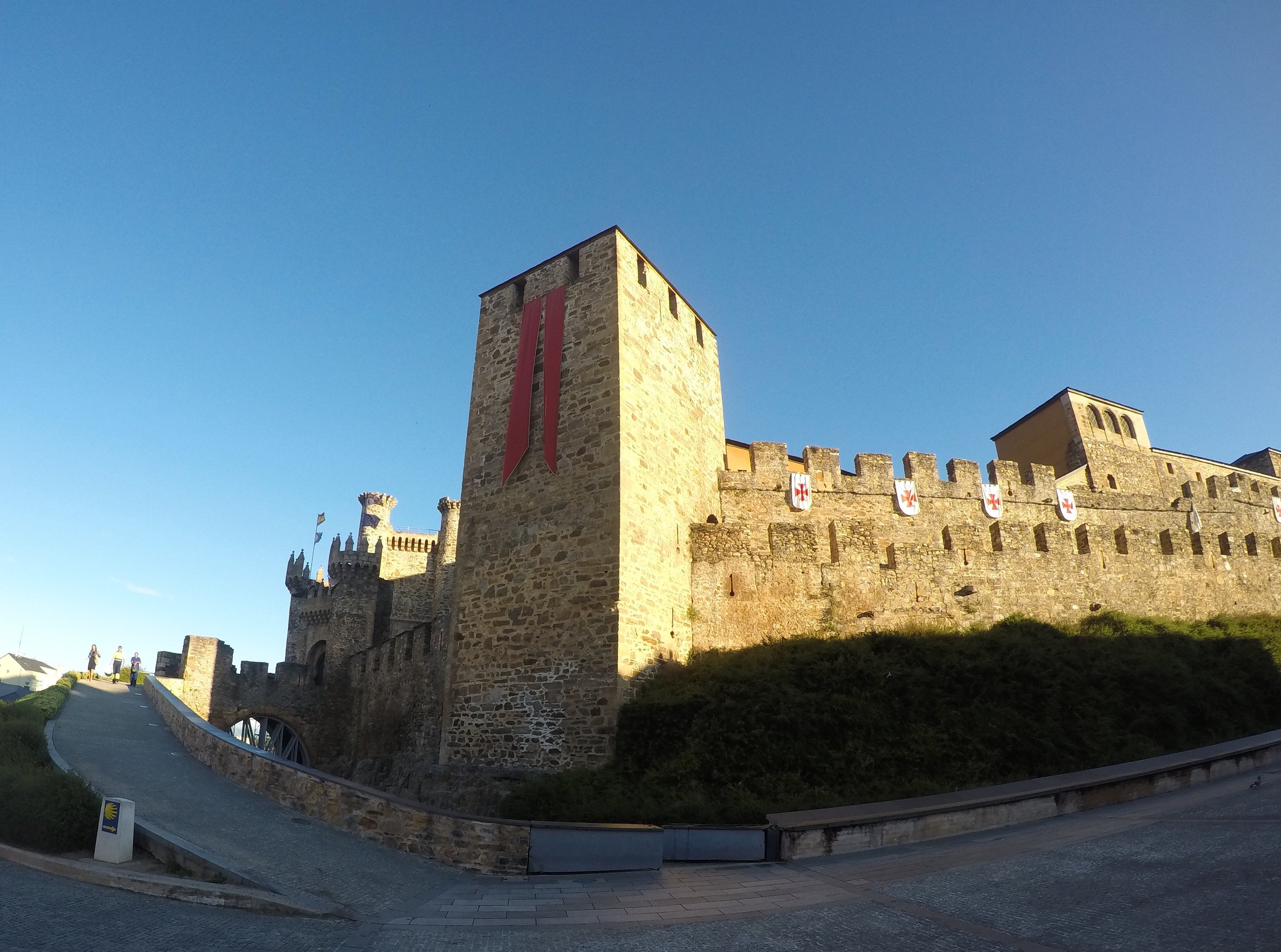 Passing the Castle of the Knights Templar on our way out of Ponferrada