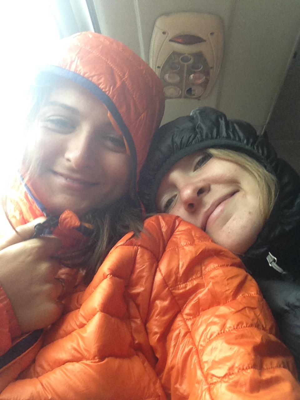 We snuggled in and shared a seat