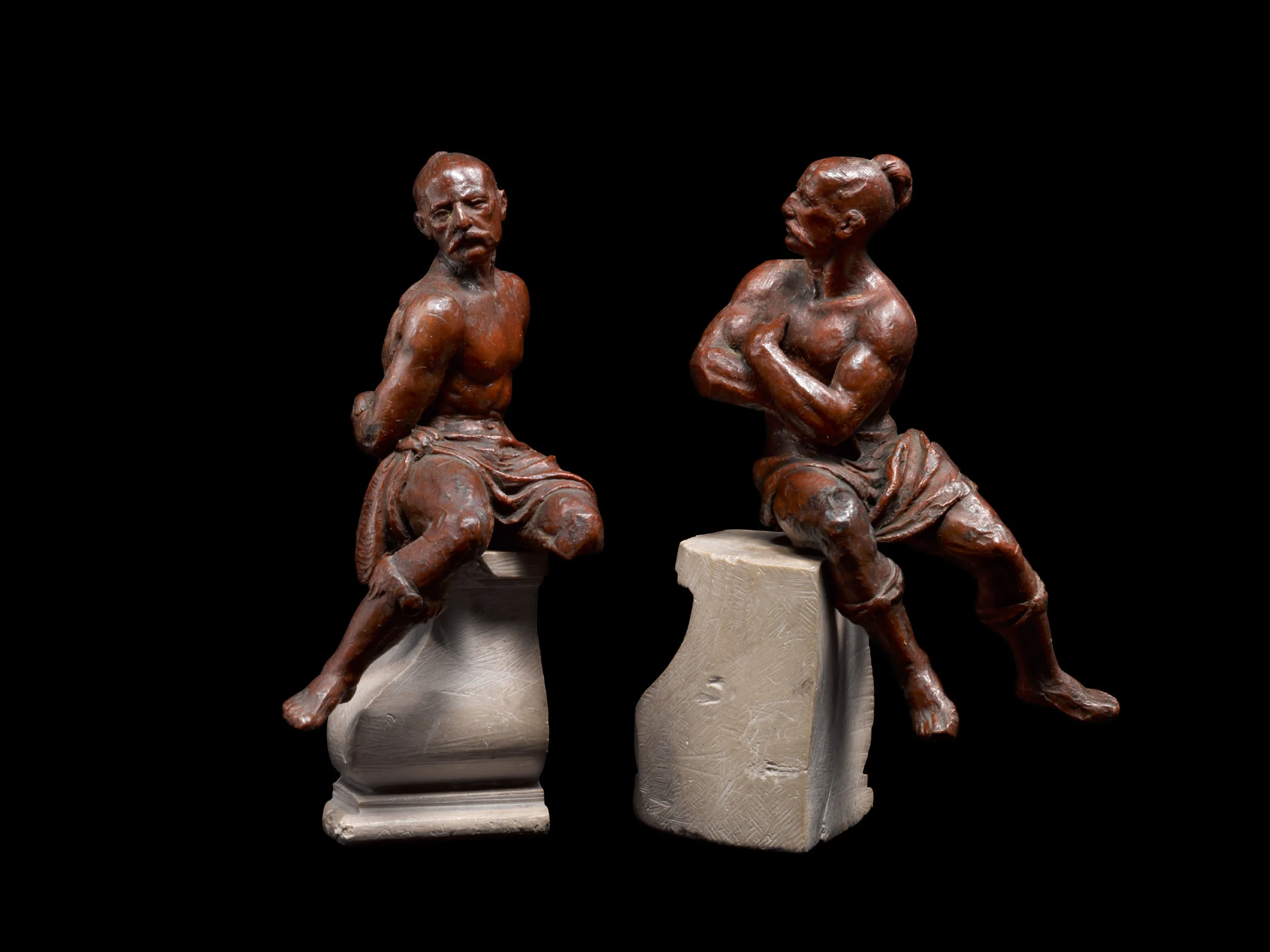 PAIR OF WAX MODEL SLAVES Pietro Tacca, attributed to Italy (Tuscany) circa 1620 Wax Height: 12 cm each