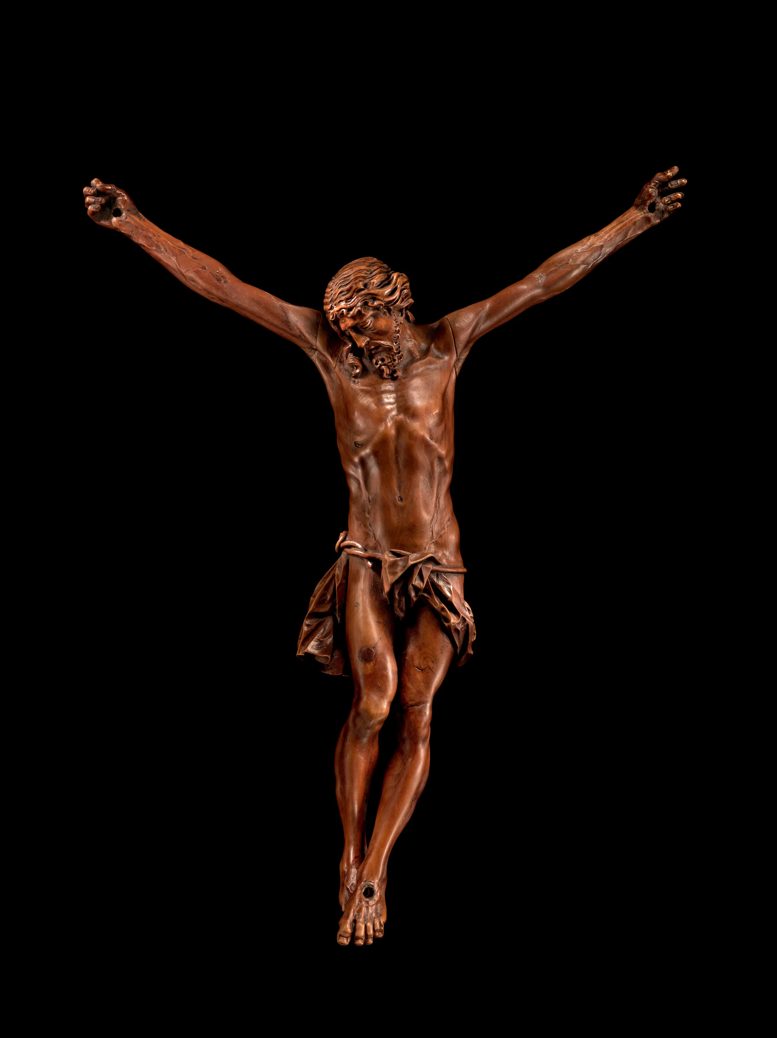 CRISTO MORTO Flanders or South German 17th century Fruitwood 28 x 24.1 cm