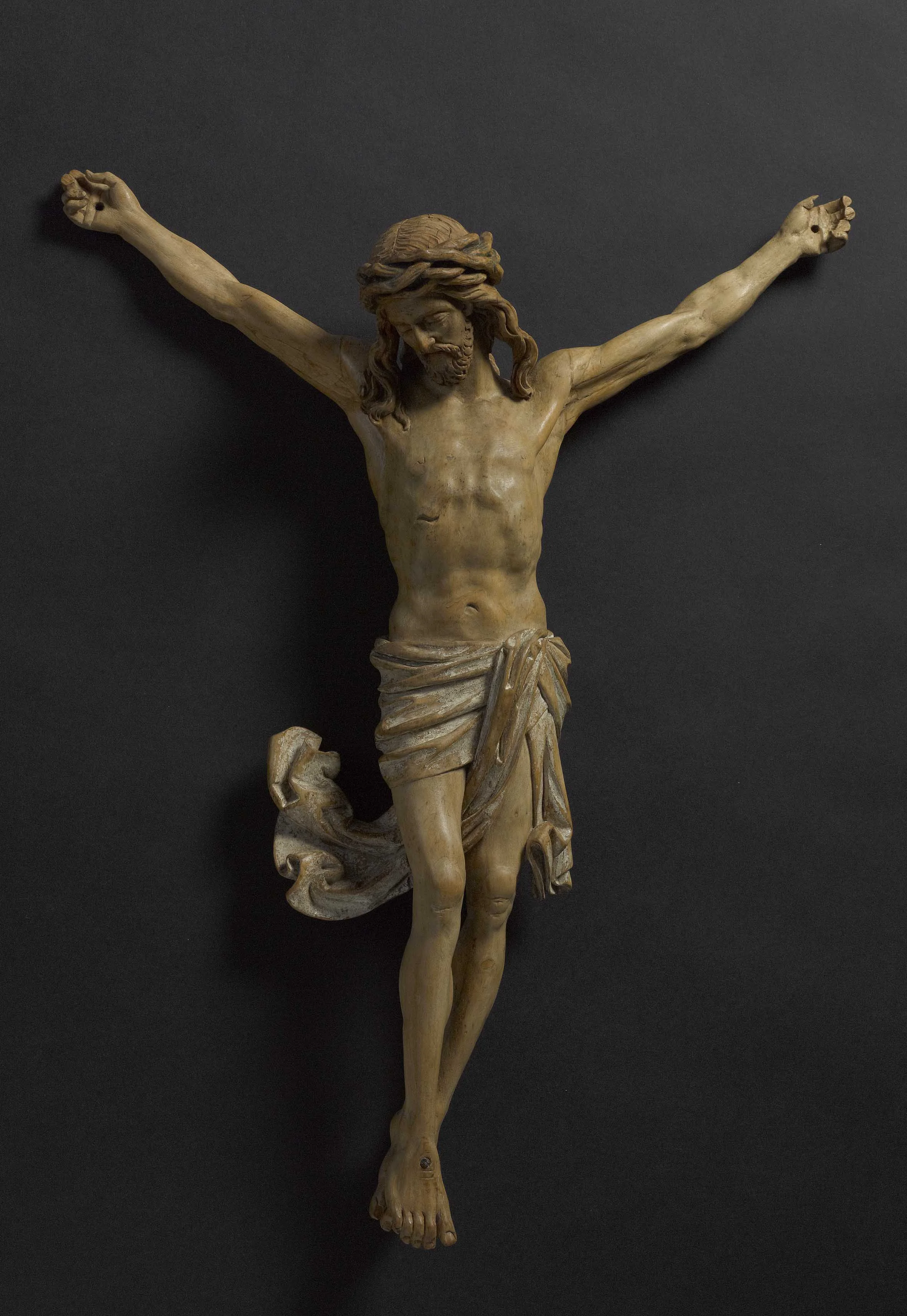 CRUCIFIXION Franconia Early 16th century Linden wood 42.8 x 32.5 cm