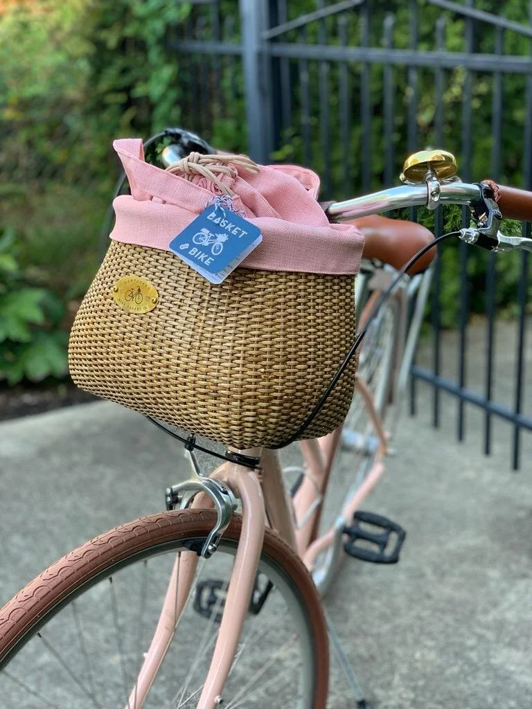 Nantucket Lightship Bike Basket (NATURAL) with Optional Custom Liner —  BASKET BIKE