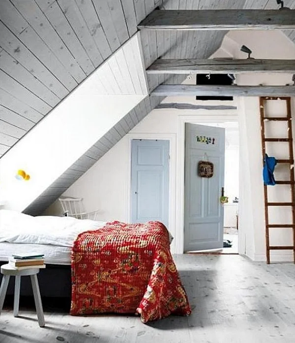 herdofblack :
In need of some attic inspiration! Helping my boyfriend transform his attic bedroom into something of the sorts of rustic/Scandinavian attic space.
Here they’ve used their whites well!
