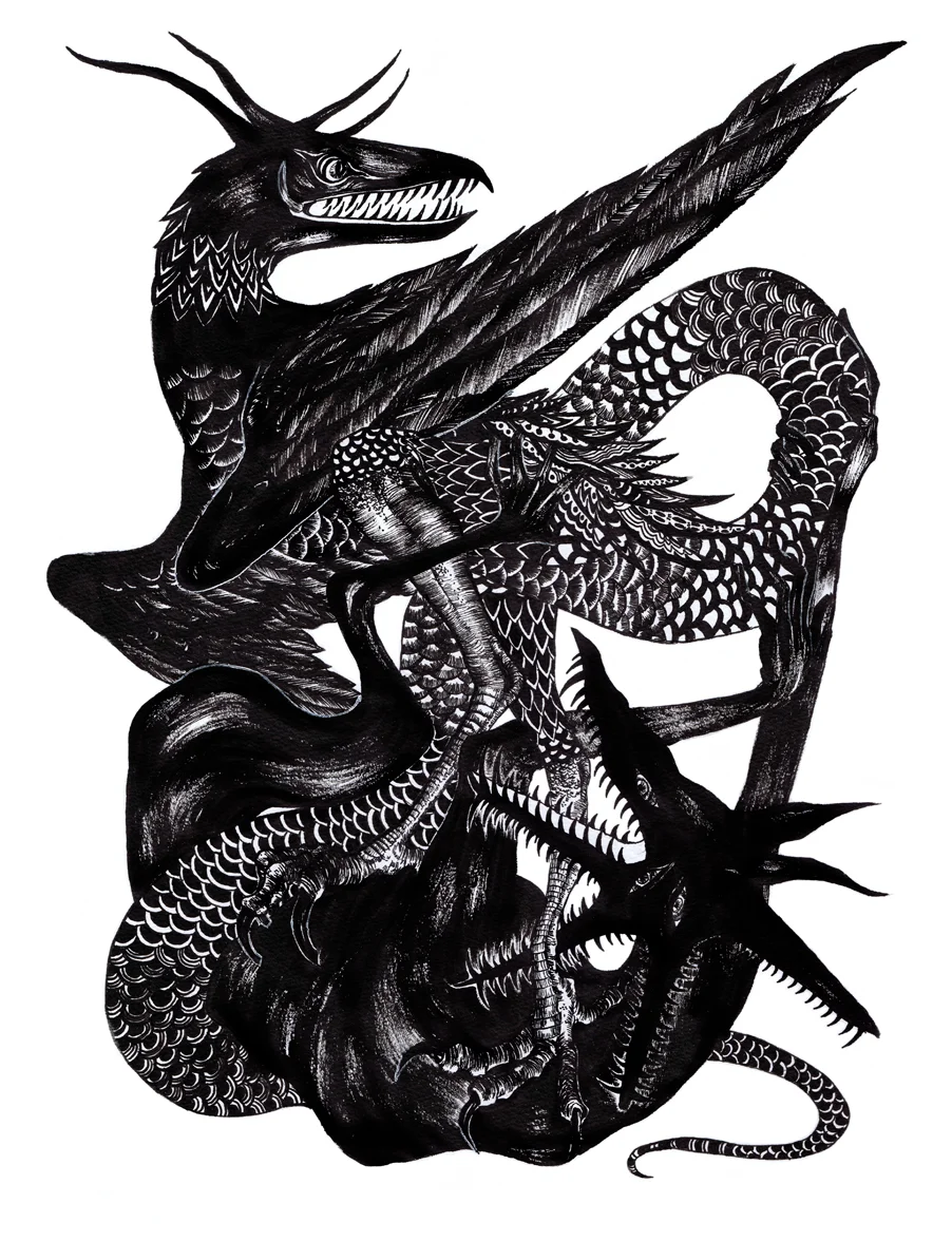 "Lover #2" - brush pen