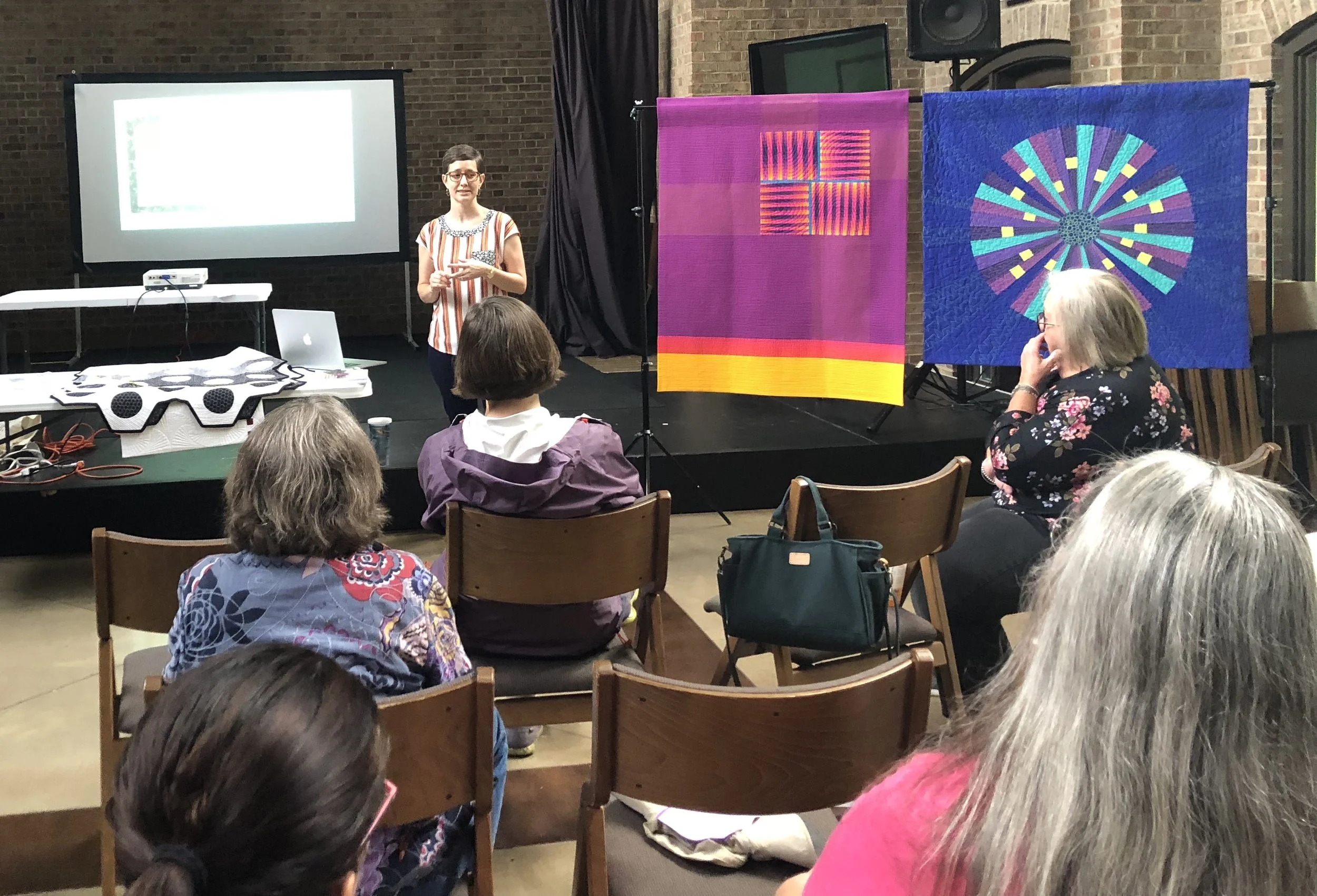 I survived my first quilt trunk show! Photo courtesy of KMQG member Melissa Everett.