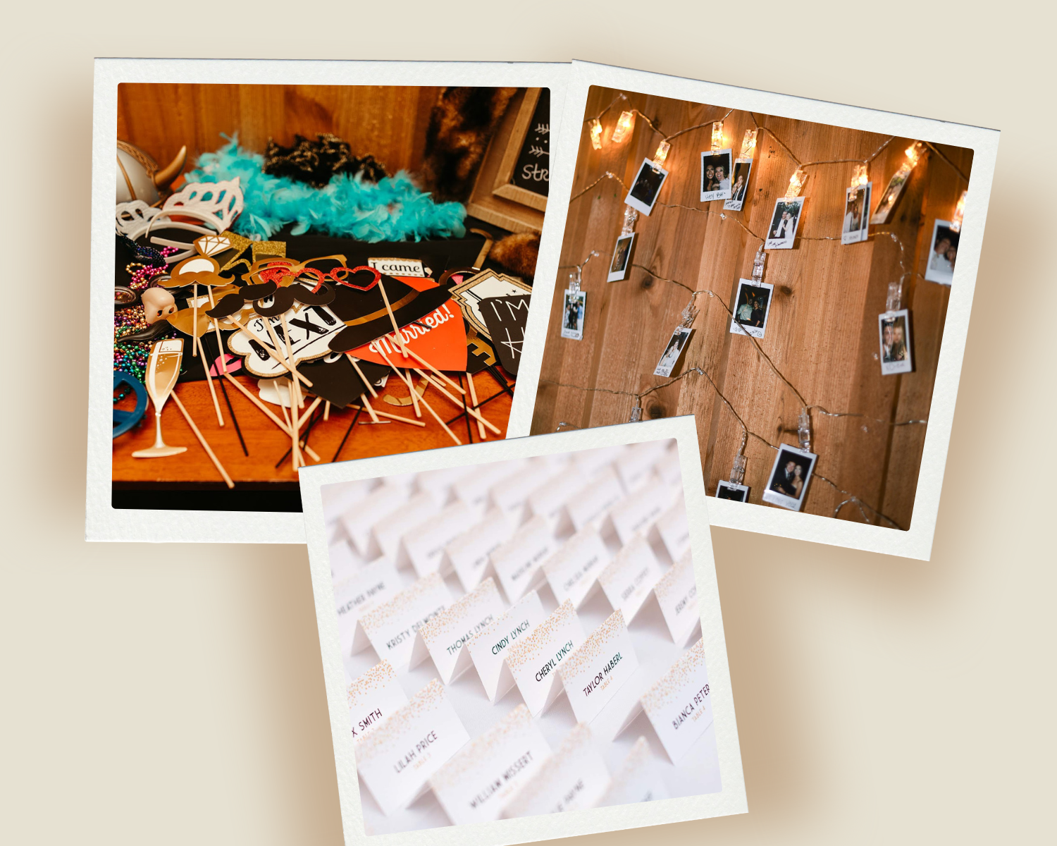 Wood wedding welcome sign with calligraphy and greenery displayed at the venue entrance
