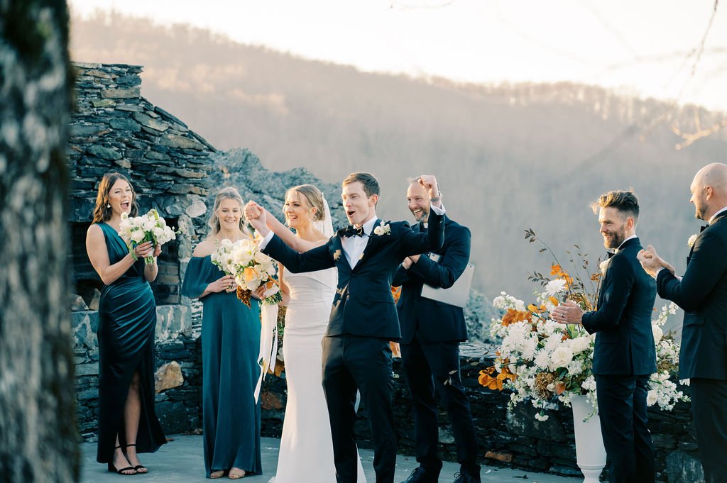 wedding-recessional-cheers-mountain-stone-terrace