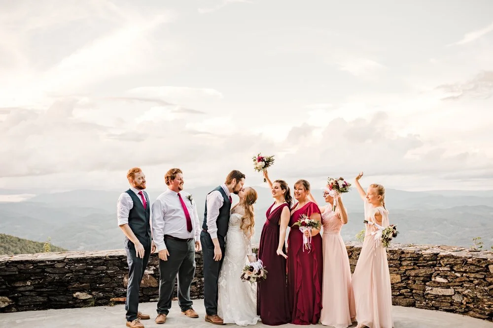 wedding-party-mountain-overlook-bride-groom-bridesmaids-groomsmen