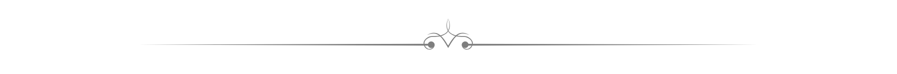 Elegant gray horizontal divider line with a small decorative flourish in the center.