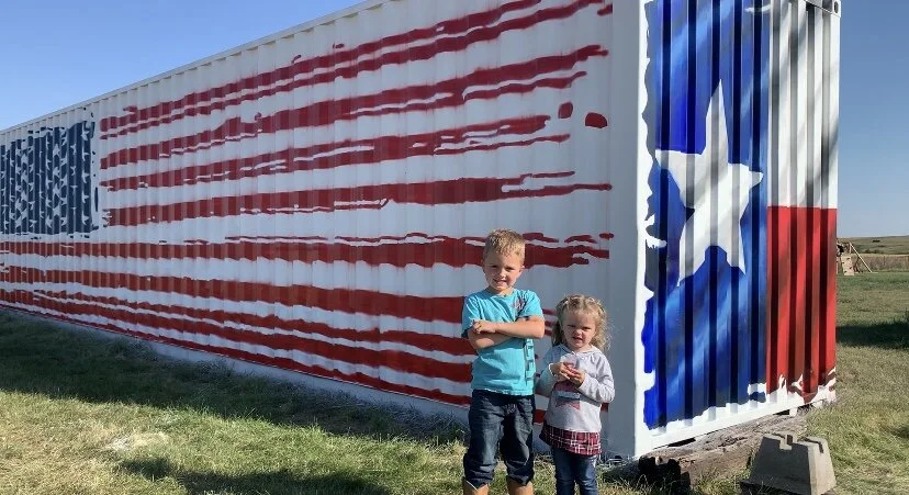 "Untitled" US, Texas Flags