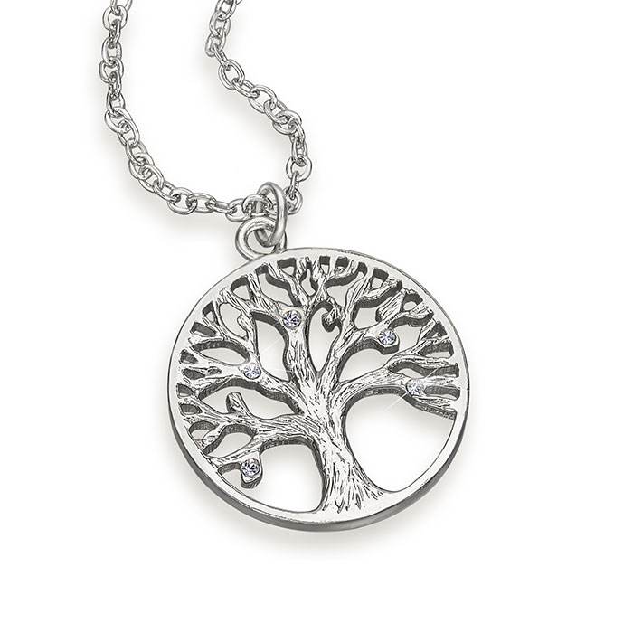 Tree of Life: Cubic Zirconia Necklace Micro-Inscribed With 24K Gold  (Genesis 2:9), Jewelry | Judaica Webstore