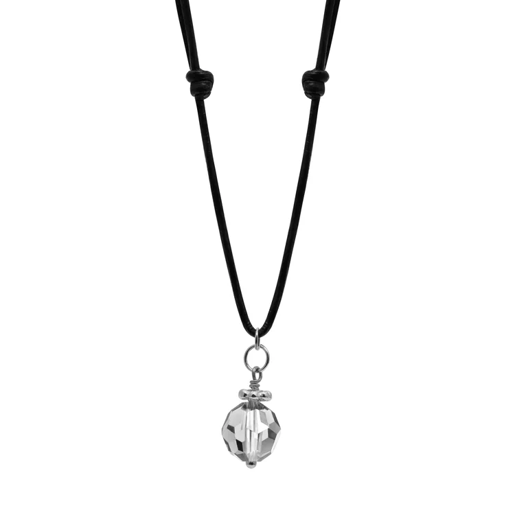 Leather Clear Luxury Crystal Necklace 