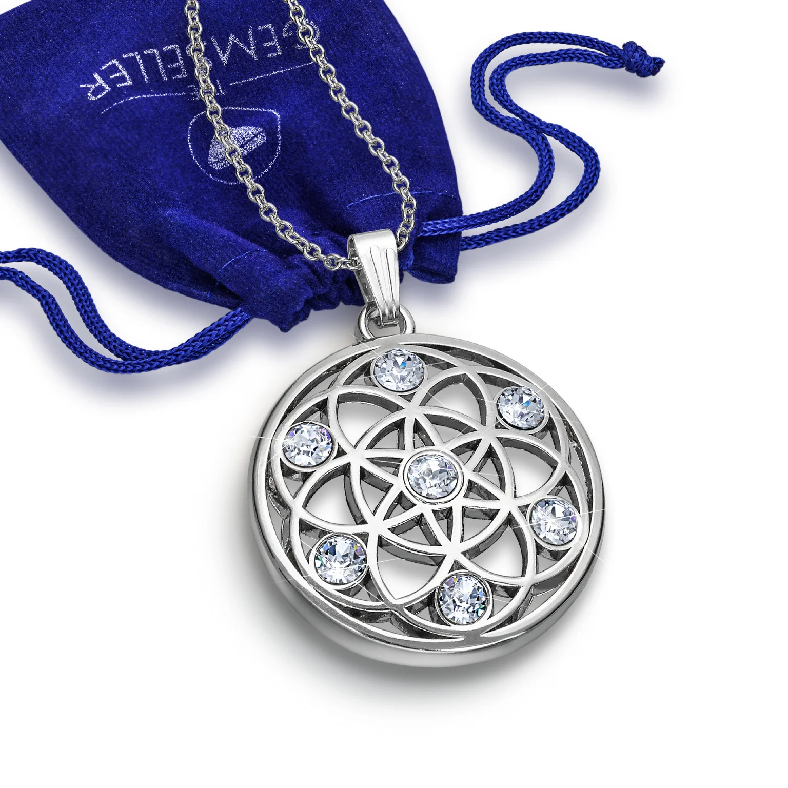 Luxury crystal Chakra Pendant Necklace 