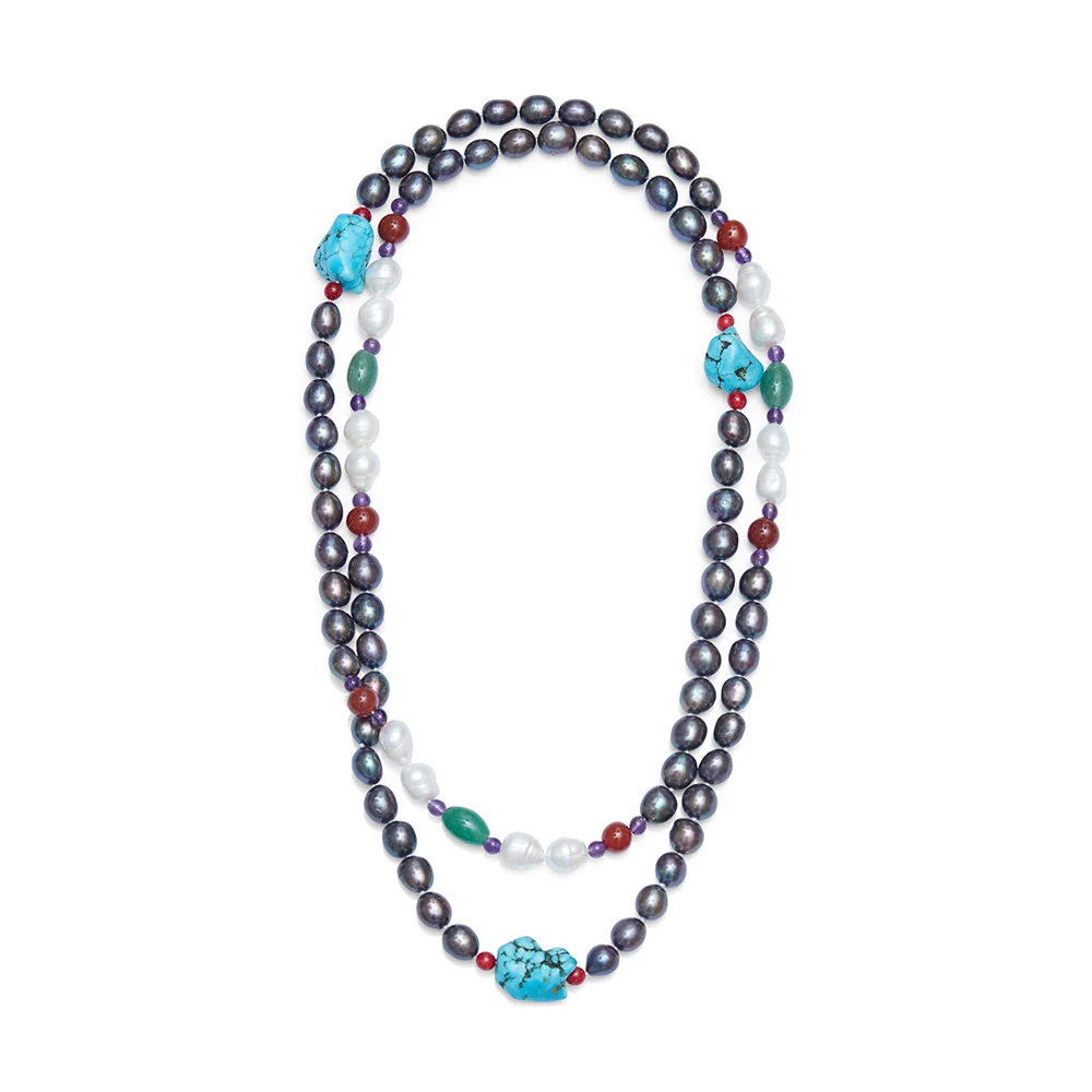 Tribal Freshwater Rice Pearl Necklace 