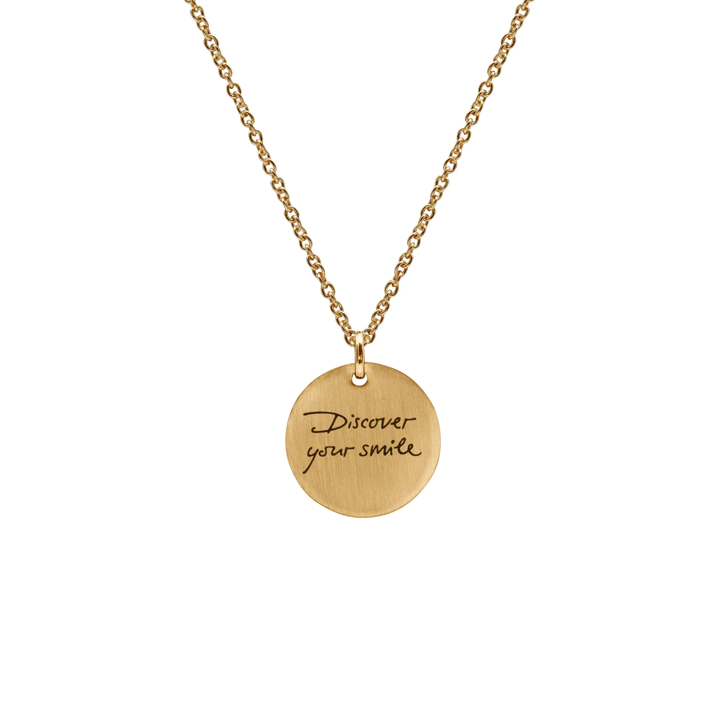 18K Gold plated disc pendant with 