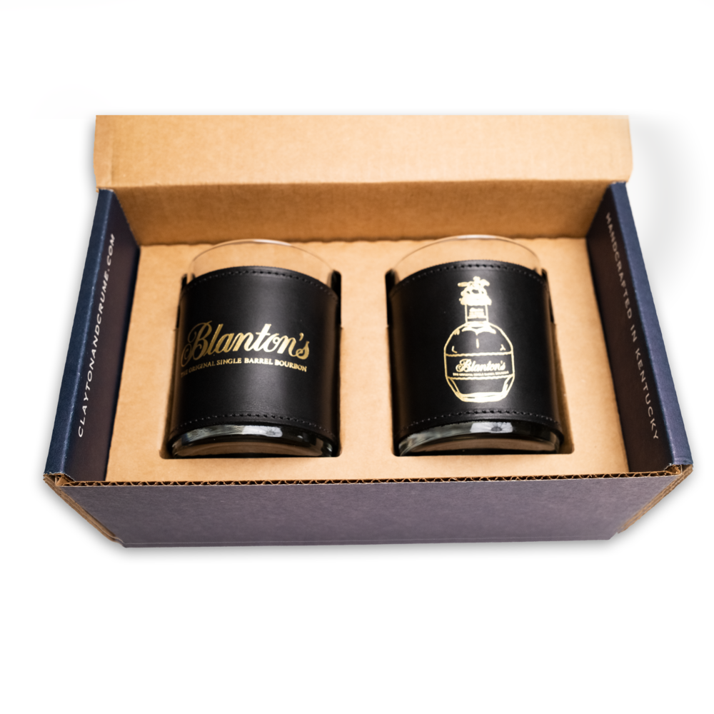 Blanton's Black Leather Wrap Whiskey Glass Set — The Official
