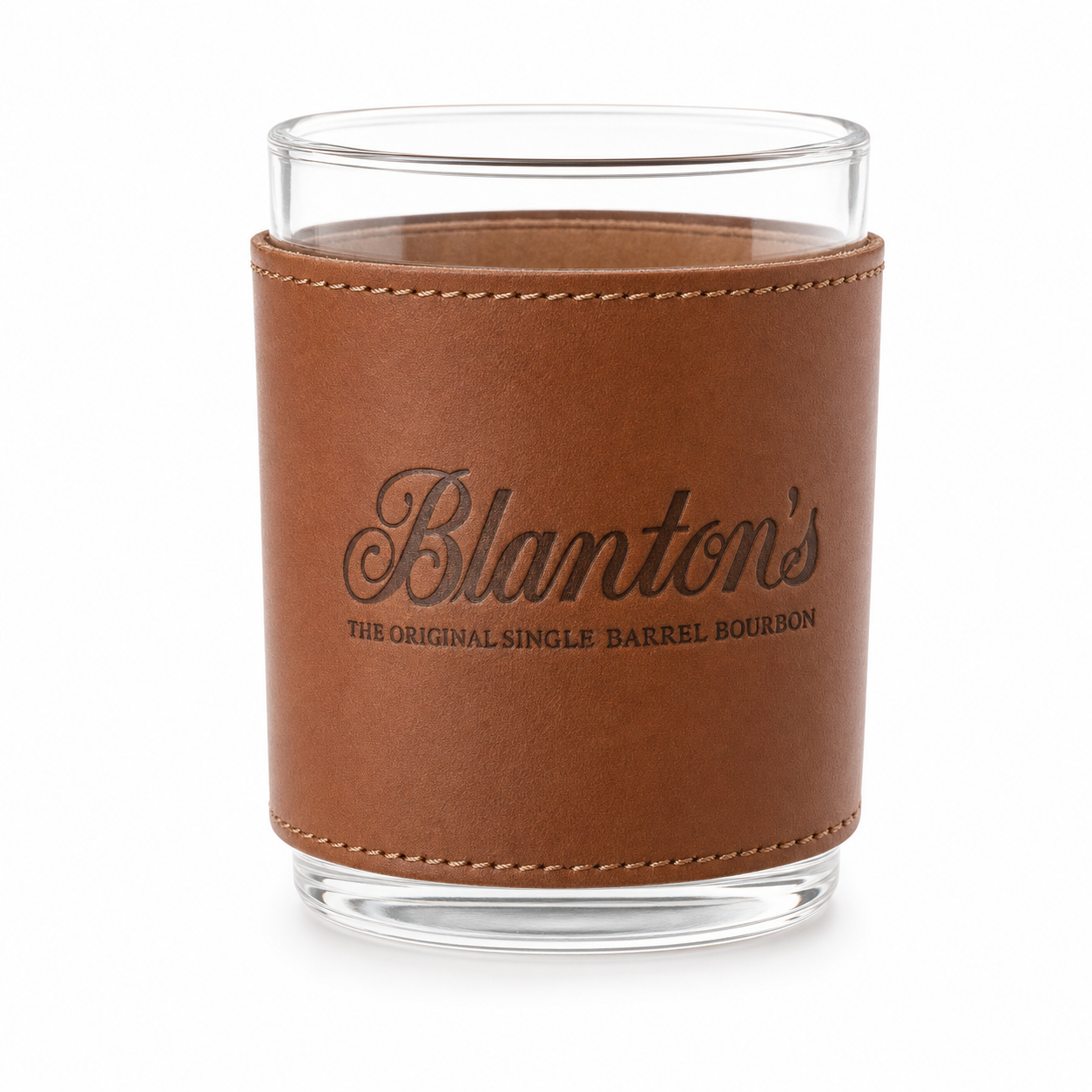 Blanton's Logo Leather Wrapped Glass