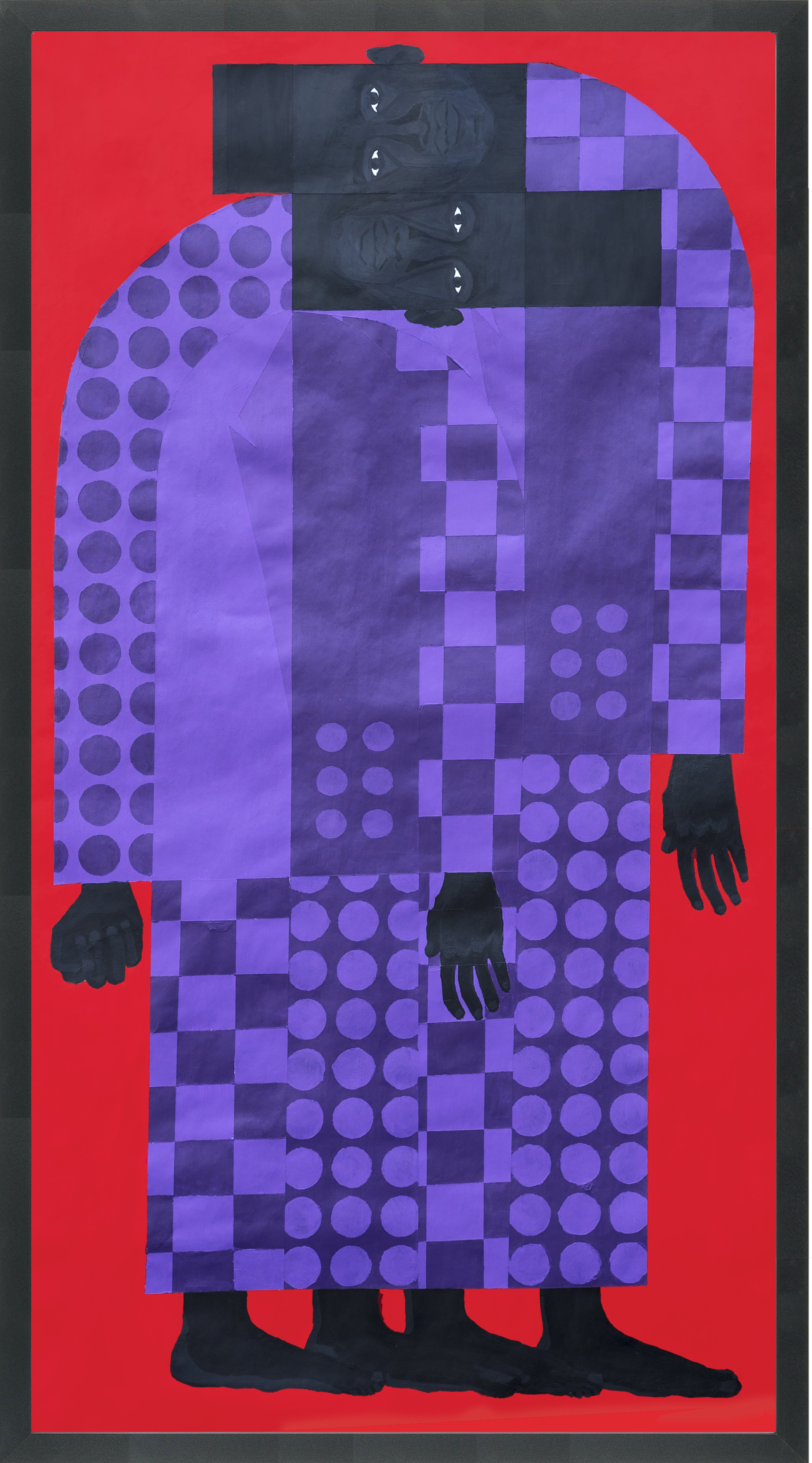 Title: Man in the Violet Suit No.6 (Twins No.1) Artist: Jon Key Year: 2017 Medium: Acrylic on paper Dimensions: 60” x 35” Price: $5000 SOLD