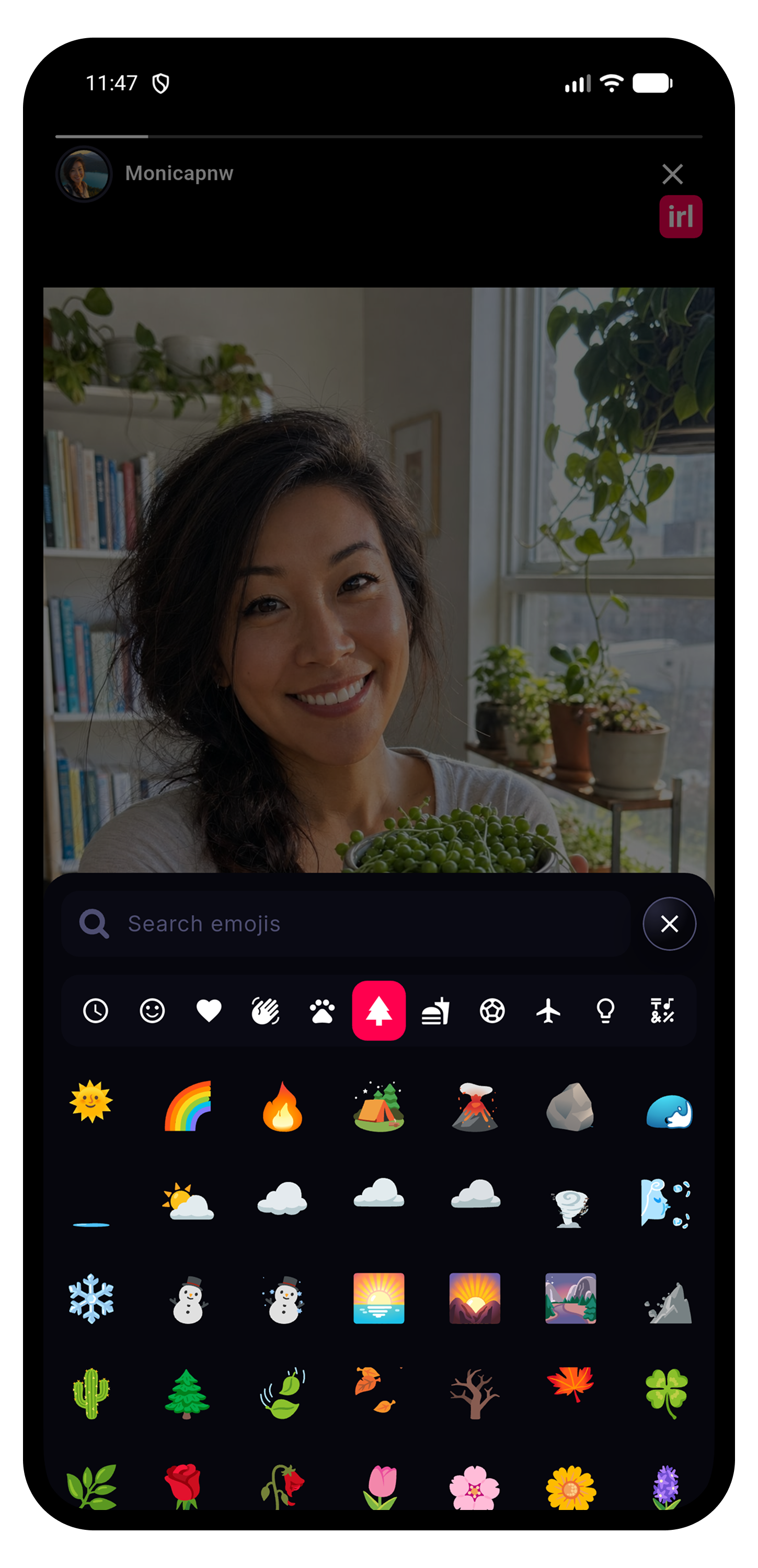 The emoji reaction panel — all animated in lottie format. I took this direction, despite 3D webp's becoming the standard, because it reduced the bundle size and memory footprint — traded for CPU. I did run into an issue with Android which apparently 