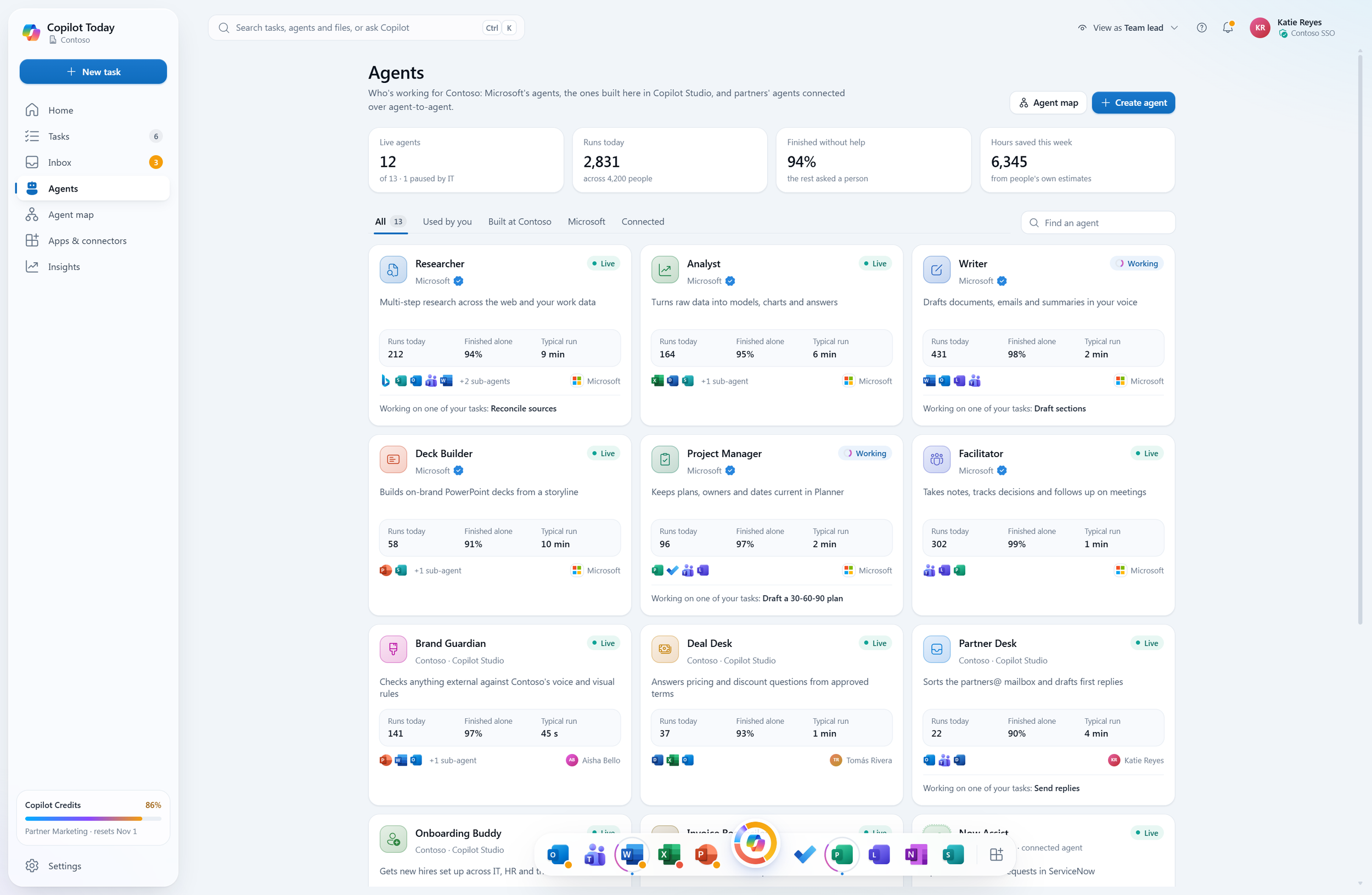 Agents dashboard