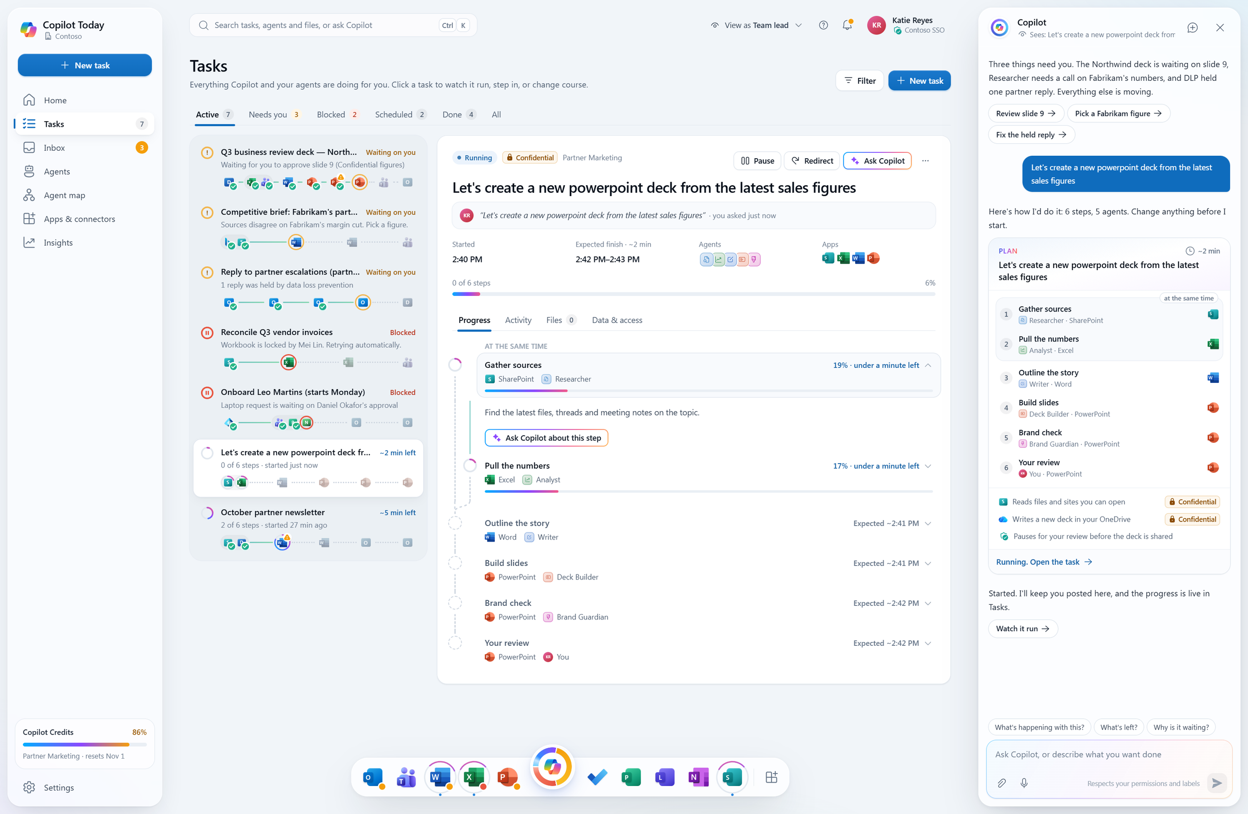 Executing a task with Copilot