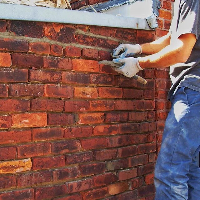 Beautiful old bricks. We just need to nurture them once in a while (around every 100 year). #masonry #montreal #constructionworker #montrealcontractor #tradesmen