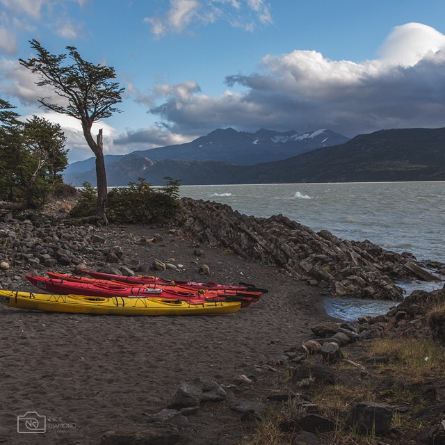 Preparing to paddle up to #glaciergrey in #torresdelpaine. All you need is a sense of adventure and a couple of hours.