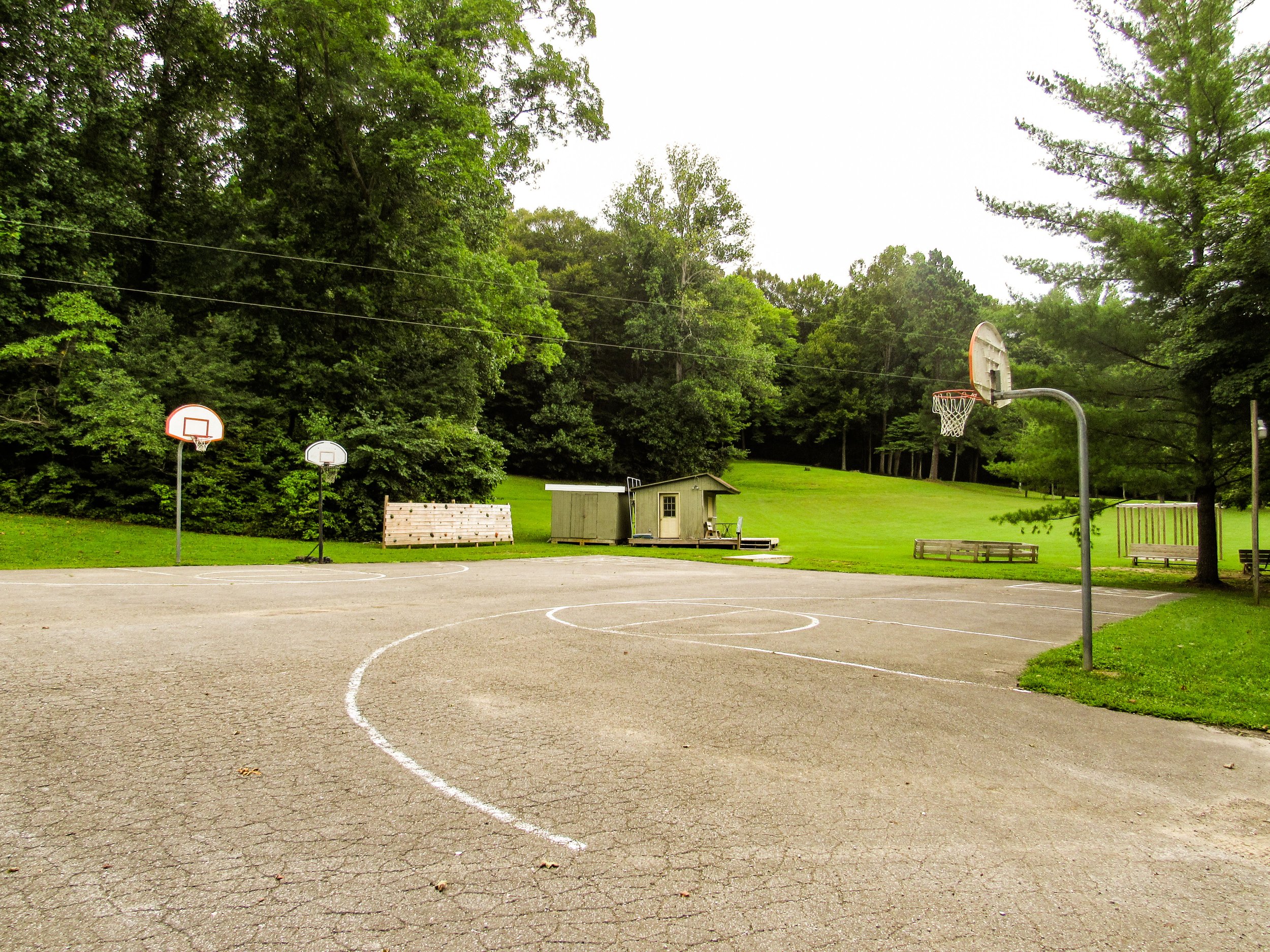Basketball courts and games at the Canteen Field