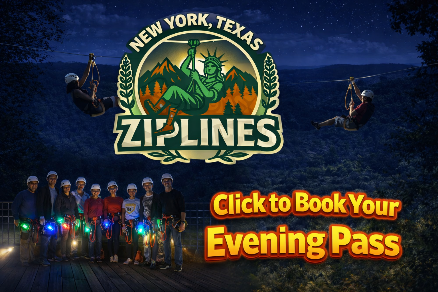 Click to Book Your Evening Zipline Pass