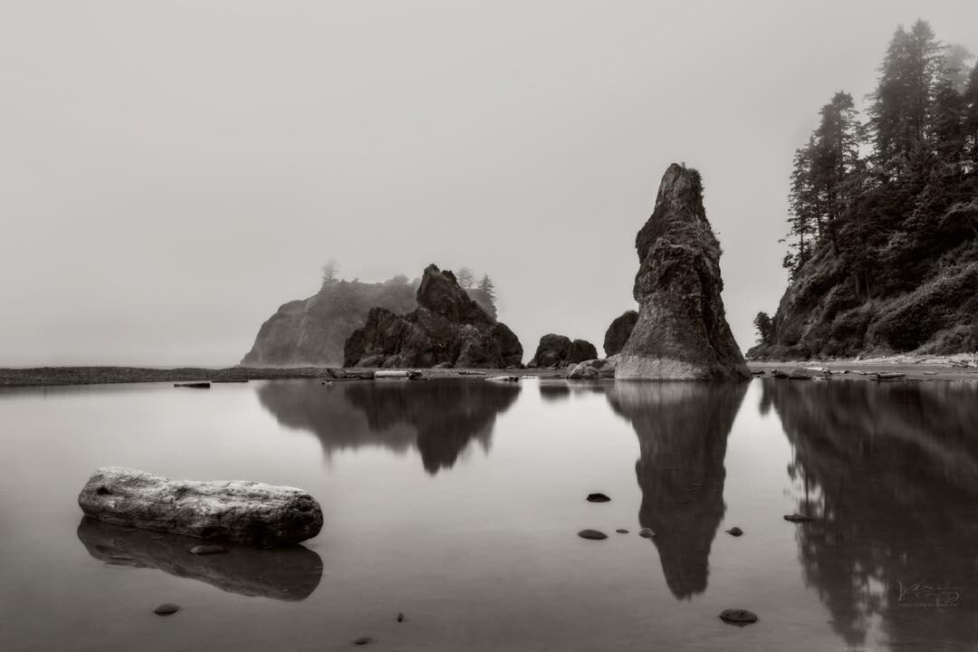 &ldquo;Ruby Glass&rdquo; along the foggy Washington coast.