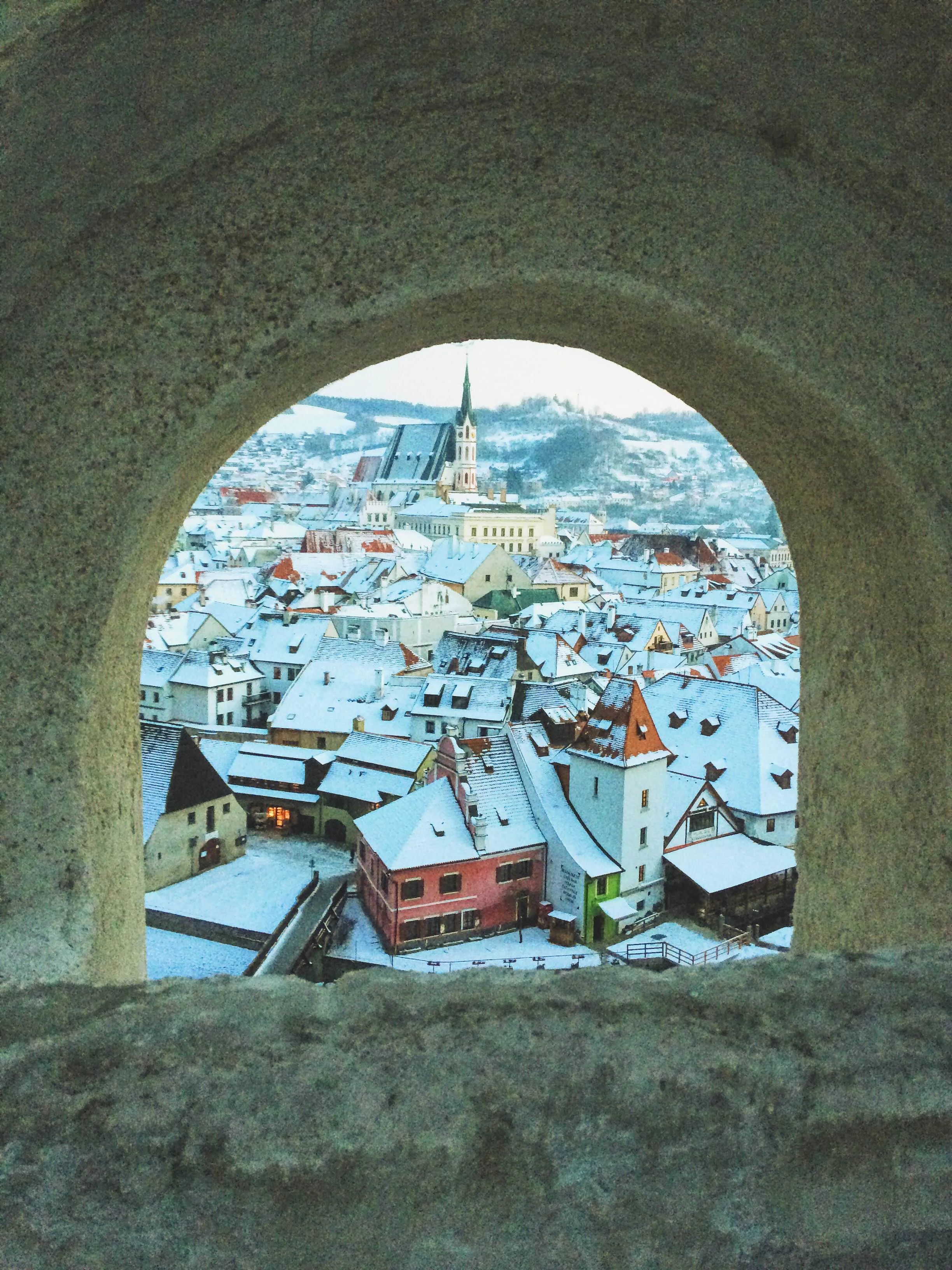 The town looking down from the castle wall. Doesn't it look like something out of a fairytale? 