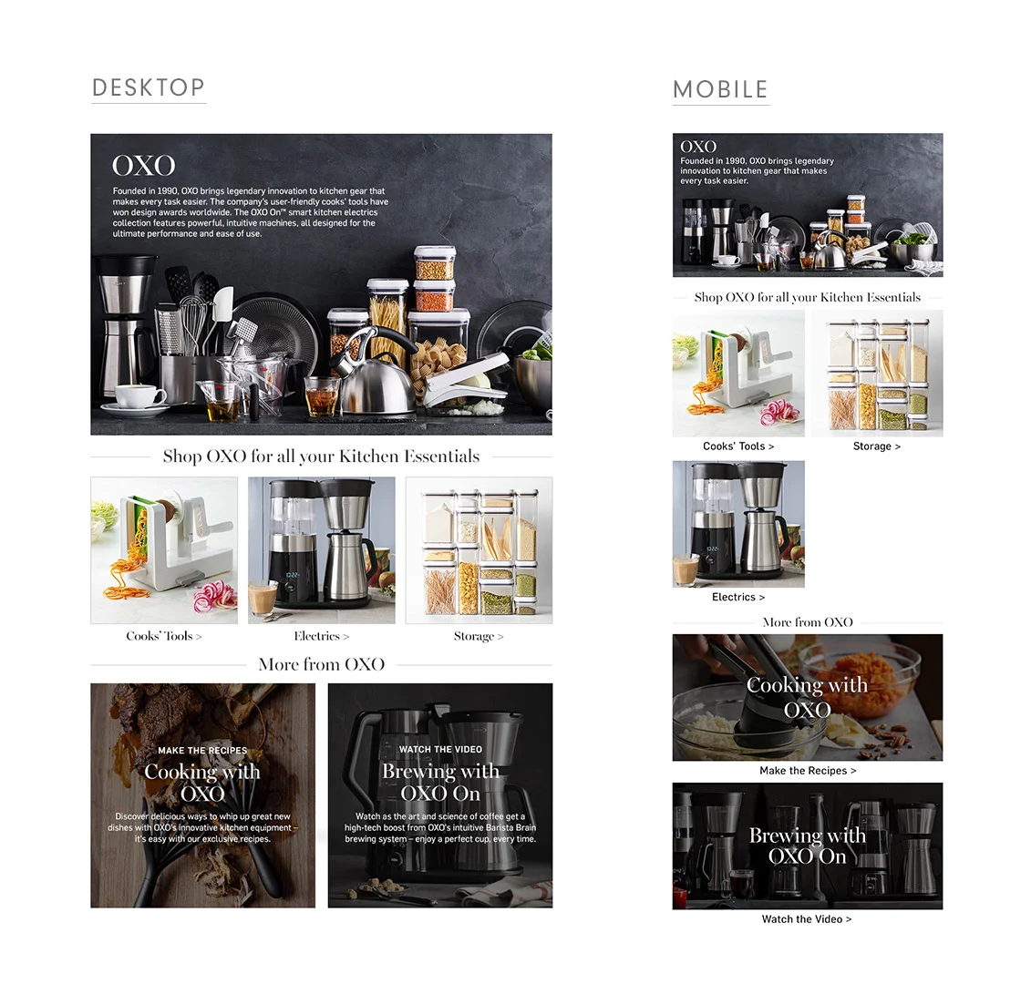 Williams Sonoma Responsive Site - OXO Brand Page