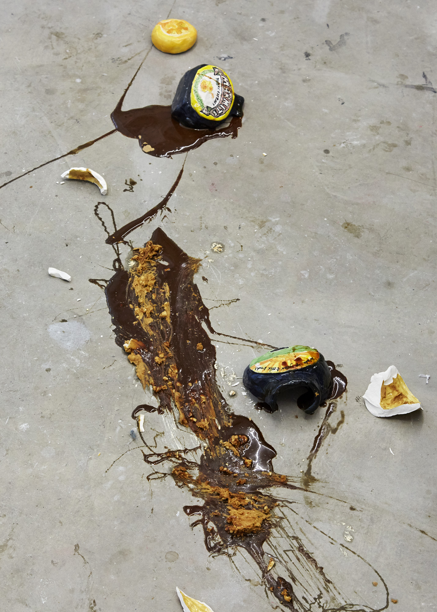 You’ll have to pay for that Ceramic dust pan, broken ceramic Marmite and Peanut Butter Pots 5 x 38 x 31cm (pan) + dimensions variable, 2019