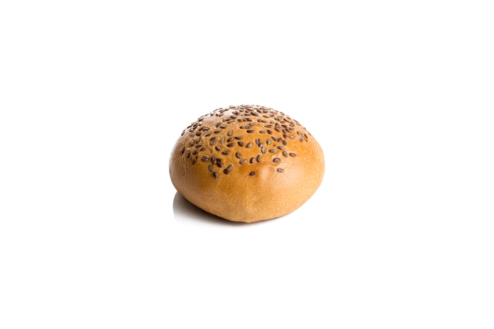 Brioche Burger Bun with Flax Seed (sliced)