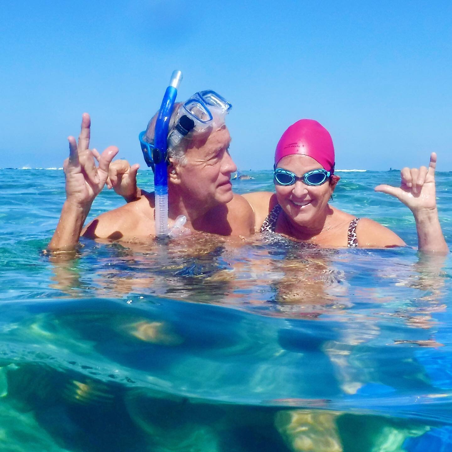 Some people open water SWIM, while others snorkel. It&rsquo;s all good as long as you are out enjoying the BIG Islands gorgeous water! #swimwithkarlyn #alohaswimcamps